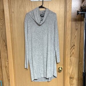 Nine Britton XL Mary Light Gray Cowl Neck Hacci Knit Dress